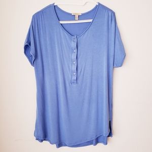 Anthropologie bordeaux sp blue top